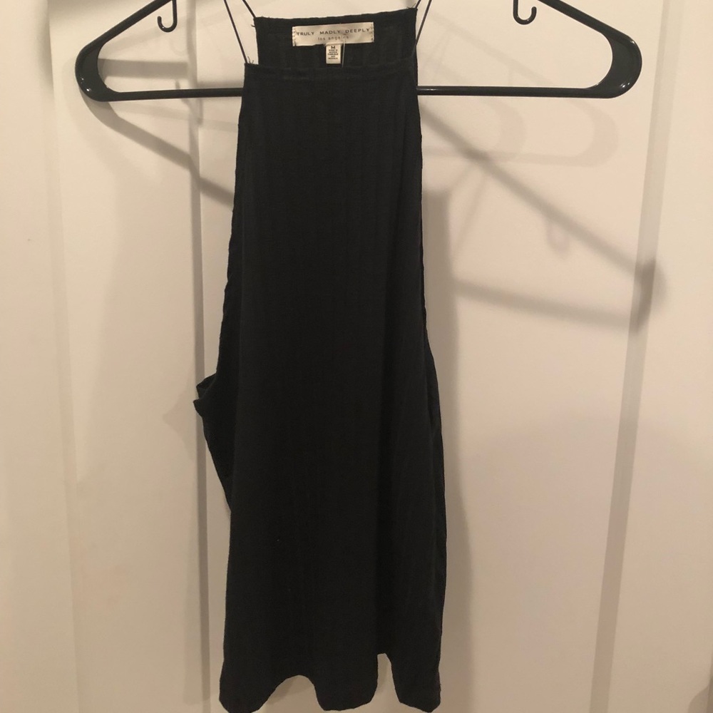 Black high neck tank top